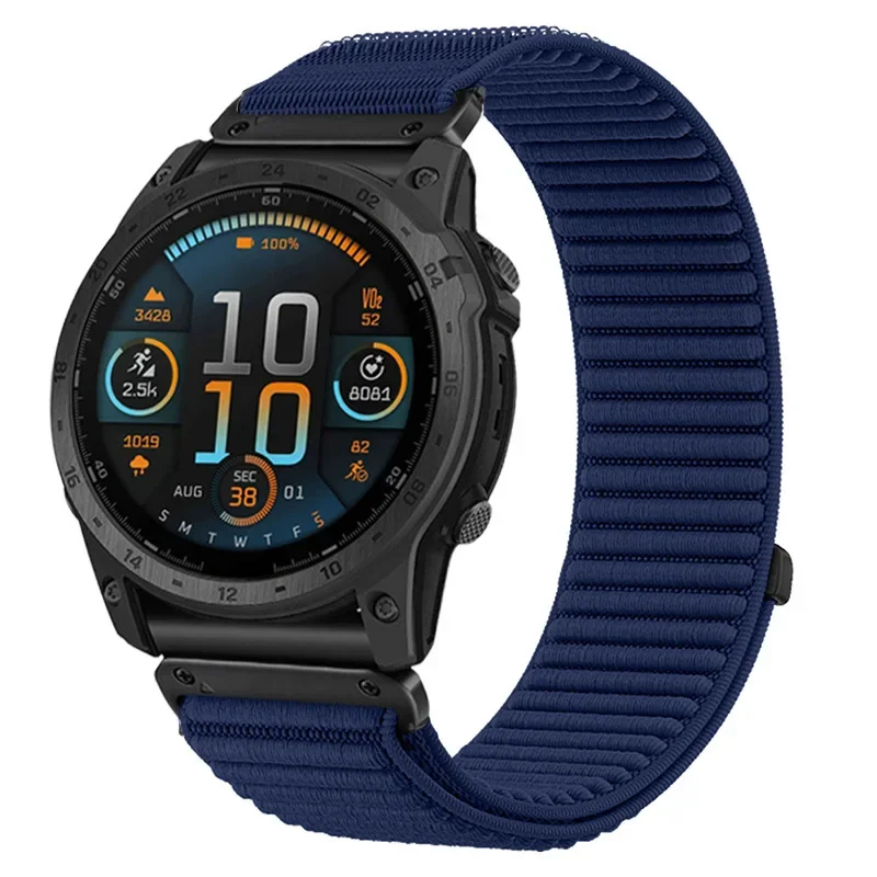 Quick Fit 26mm 22mm 20mm Geflochtenes Nylonarmband für Garmin Tactix 8/Fenix 8 E 7X 7 Pro Epix Pro/Instinct 3 für Garmin 970 965 Band – Detail 22