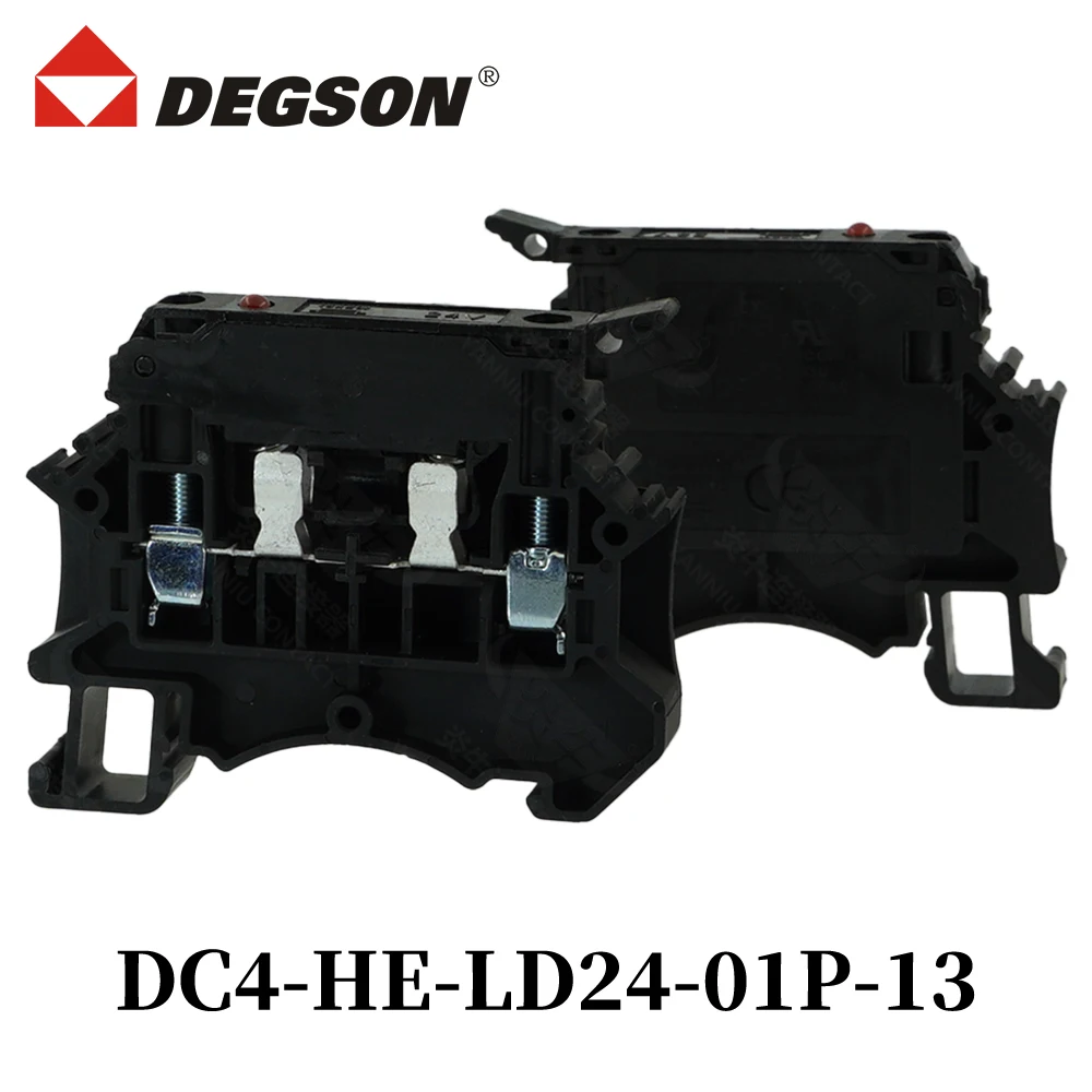 10Pcs DEGSON DC4-HE-LD24-01PP-13-00ZH DC4-HE-LD250 Din rail terminal blocks KFDC4 Lead 7439-92-1 Phoenix Contact 6.3A 24V/250V