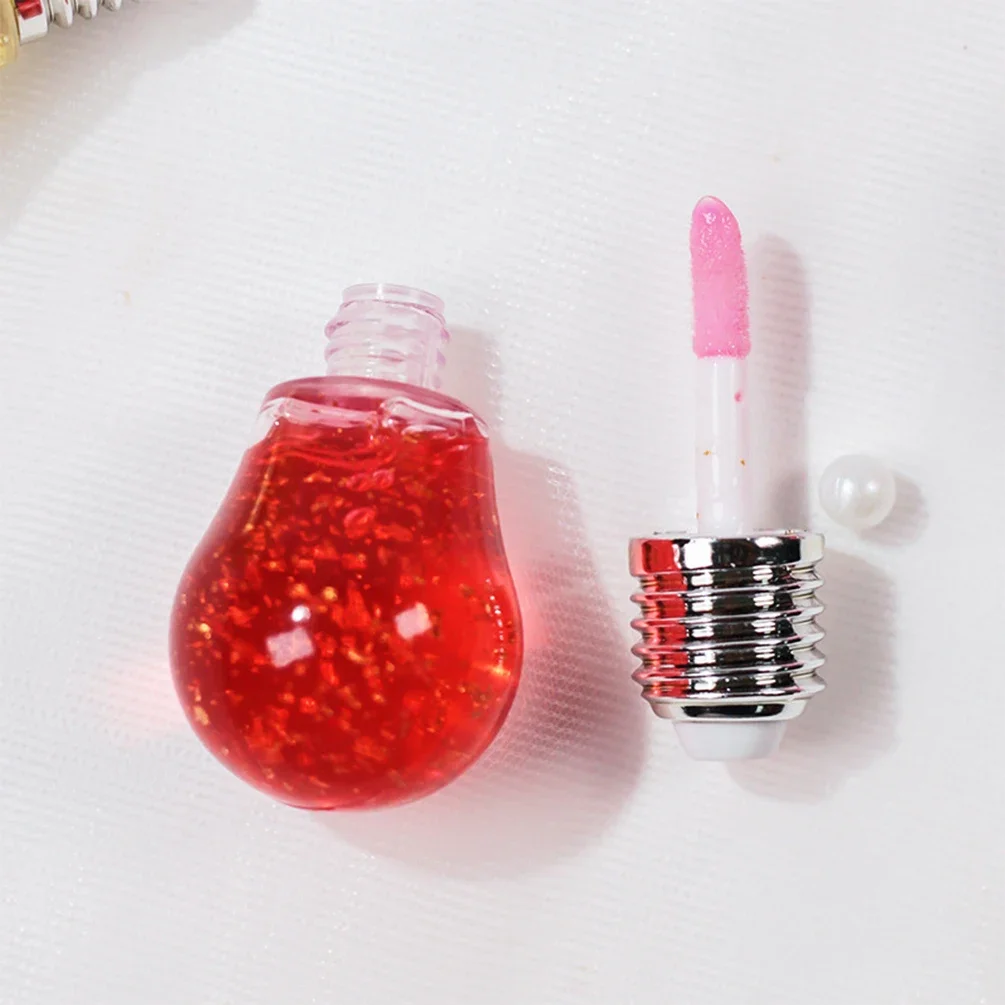 Private Label Jelly Color Lipgloss Custom Logo Cute Light Bulb Shiny Water Gloss Shimmering Plumper Lip Oil Makeup Wholesale