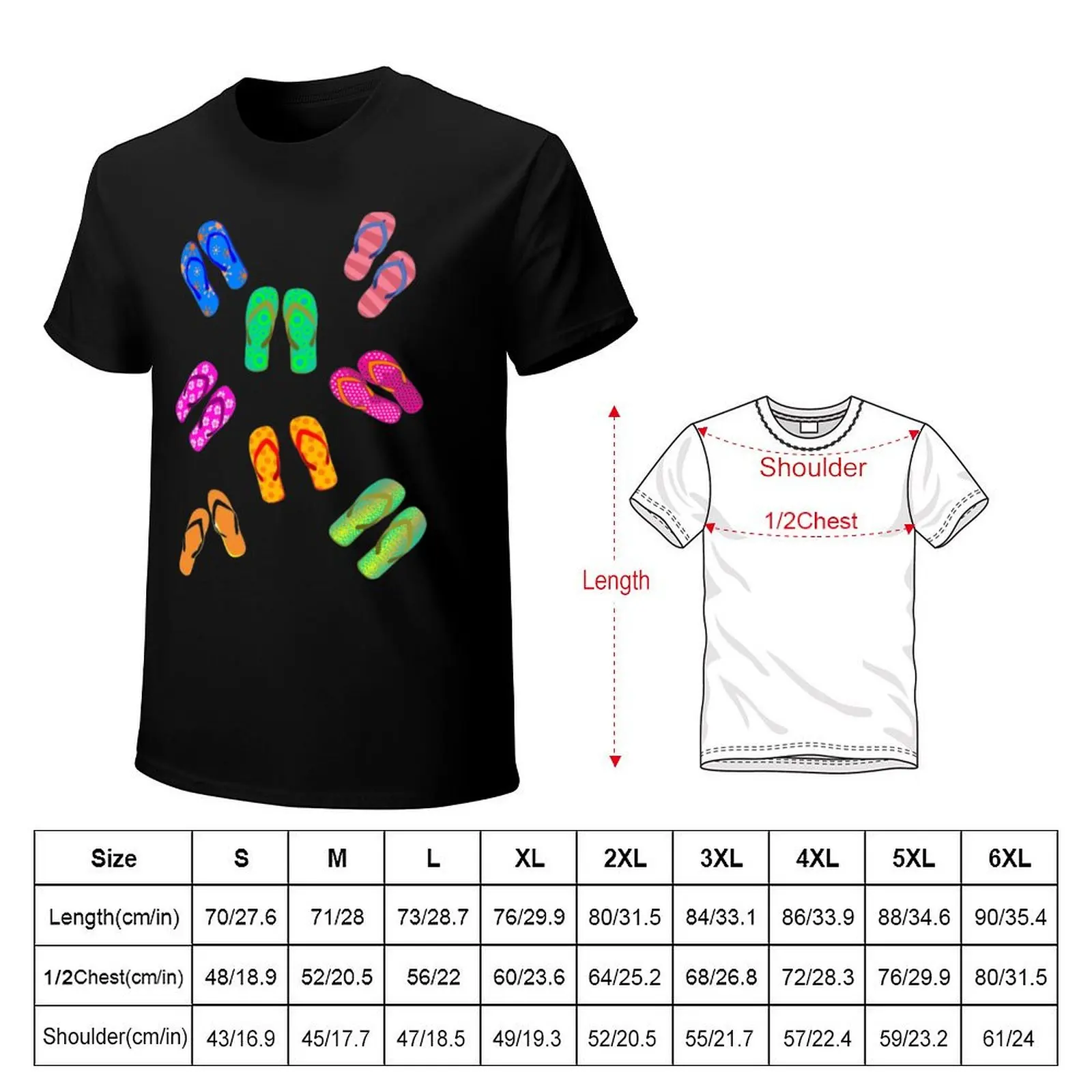 Colorful Flip Flop Set T-Shirt t shirts for man pack white T-Shirt