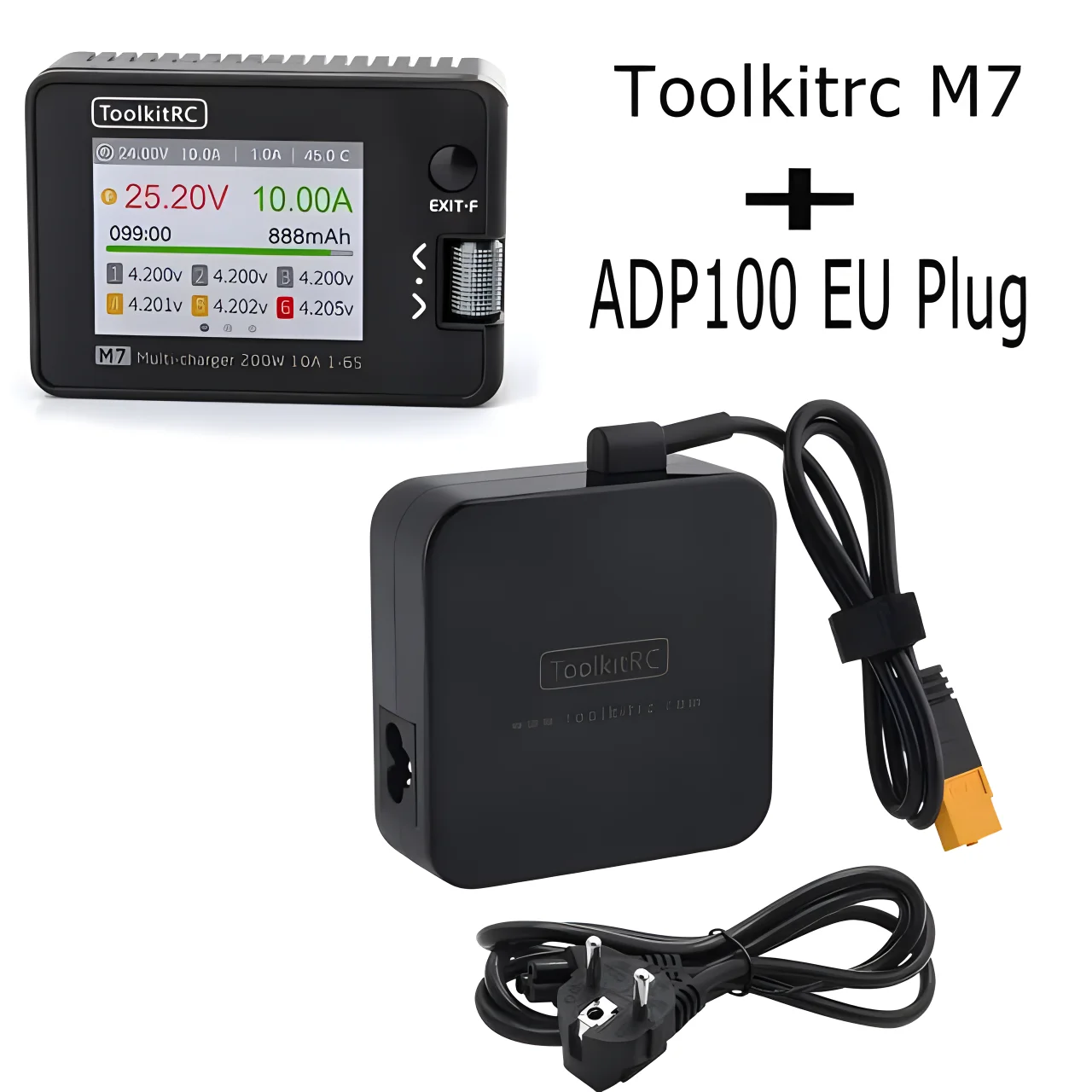 ToolkitRC M7 200W 10A rozładowanie zabawka do utrzymywania równowagi z ładowarką z ADP100 dla 1-6S Test sygnału odbiornika serwo kontrolera bateria