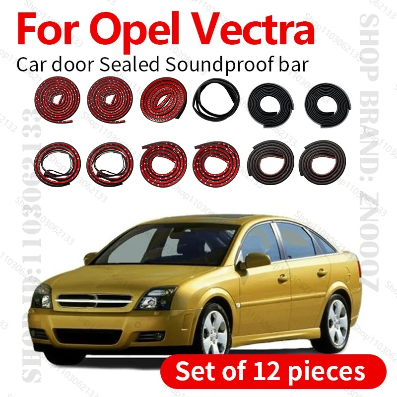 Car Door Seal Strip Rubber Double Layer Sealing Protector Soundproof Dustproof Seal Strip 12PCS Set For 1988-2008 Opel Vectra