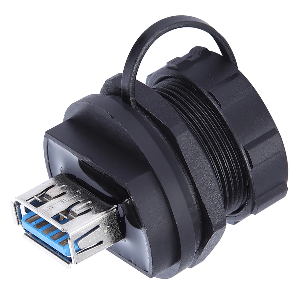 Wired Waterproof Connector Waterproof USB Connector Copper Contact PA66 Insulator USB3.0 Double Female + Dustproof Cover - view 6