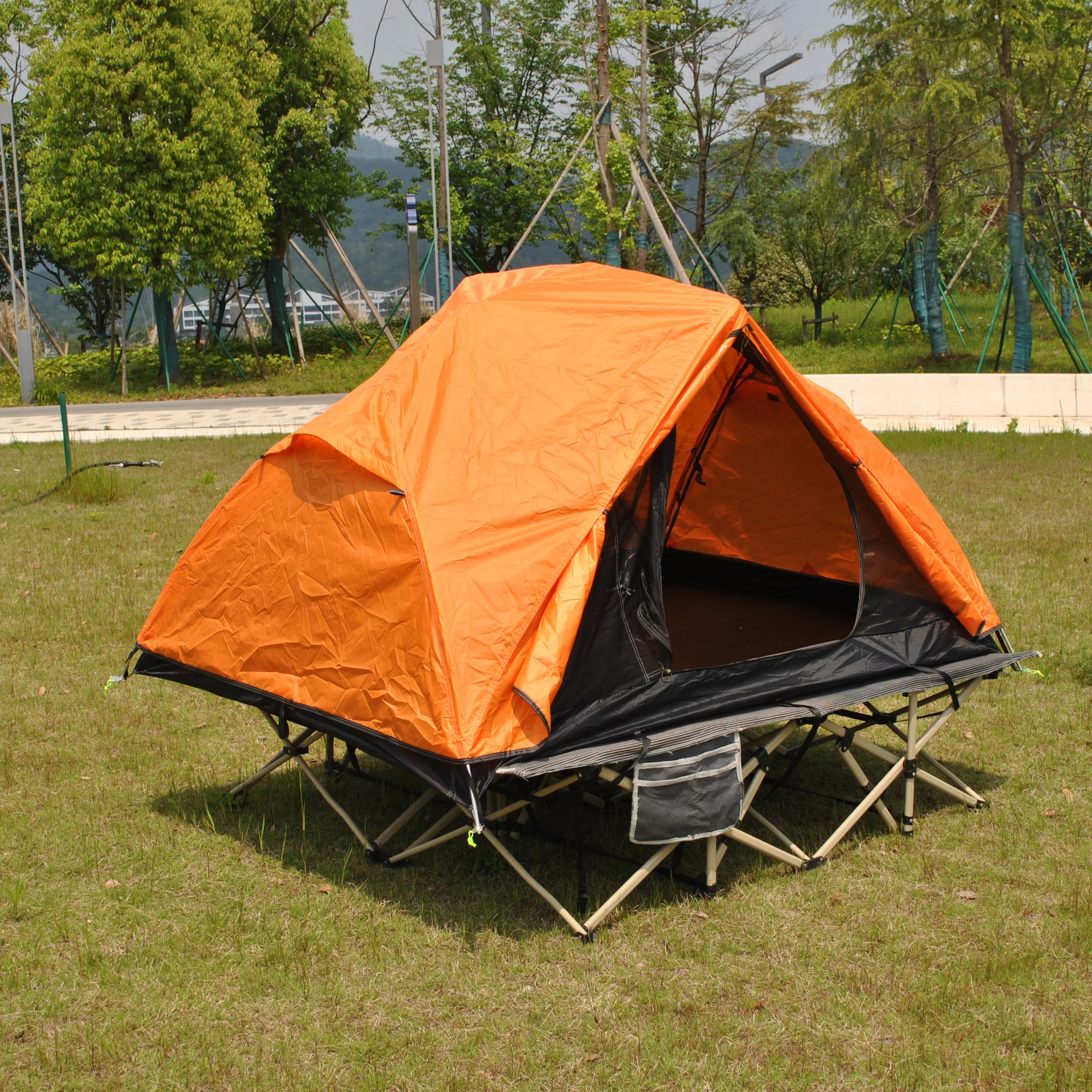 

Кемпинговая палатка для 2 человек, водонепроницаемая ветрозащитная палатка с дождевиком, простая установка купольных палаток, палатка для кроватки, палатка для сгибания, не включает кровать