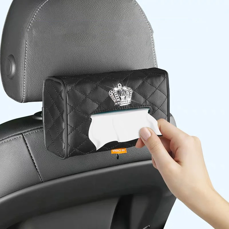 Shuidian Crown Auto-Sonnenblenden-Aufbewahrungsbox, Auto-Rückenlehnen-Taschentuchbox, Auto-Armlehnenbox, Taschentuch-Aufbewahrungsbox, Hochwertiges Gefühl