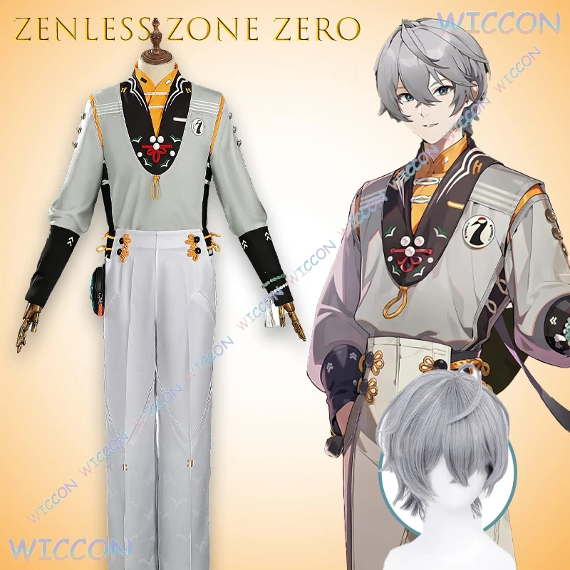 

Zenless Zone Zero HeLiaoqingxiao Skin Wise Cosplay Costume Full Set Anime Game Outfit Stylish Male Character Cos Black Red Coat
