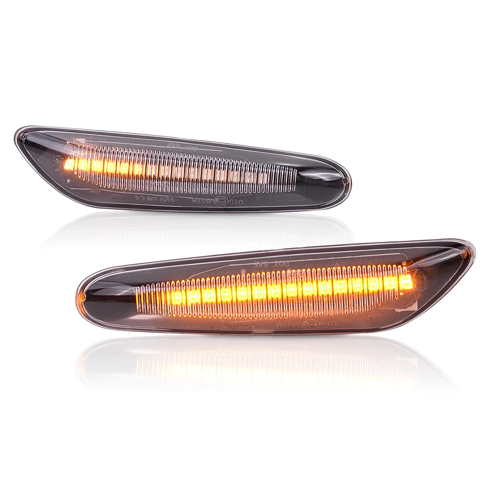 

runmade Front Fender Side Marker Light Sequential Blink Turn Signal Amber Lamp Assembly for BMW E90 E91 E92 E93 E46 E53 E83 E84