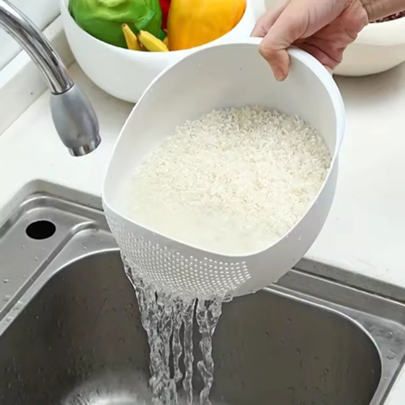 1pc-coador de silicone tigela de arroz cesta de drenagem tigela de frutas cesta de drenagem de lavagem com alça cesta de lavagem organizador de cozinha em casa