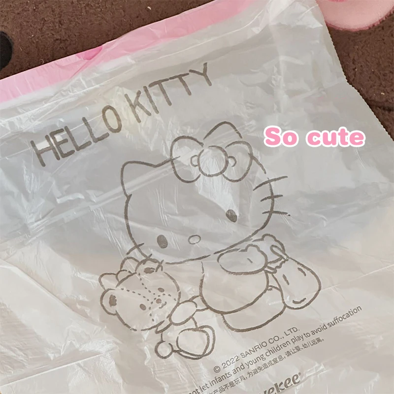 Sanrio Anime Cartoon Kawaii Hallo Kitty Kordel zug nach Hause täglichen Gebrauch Küche und Restaurant verdickt tragbare Müll Plastiktüte