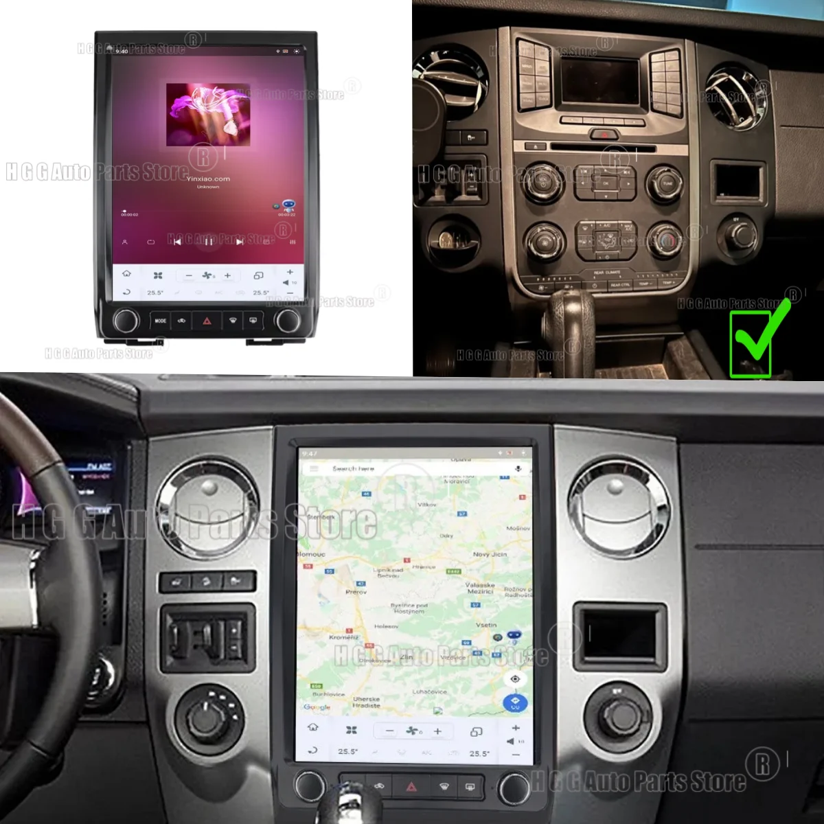 

12,1-дюймовый автомобильный GPS-навигатор на базе Android для Ford Expedition 2015, 2016, 2017 годов, с сенсорным экраном, мультимедийным видеоплеером и поддержкой Carplay.