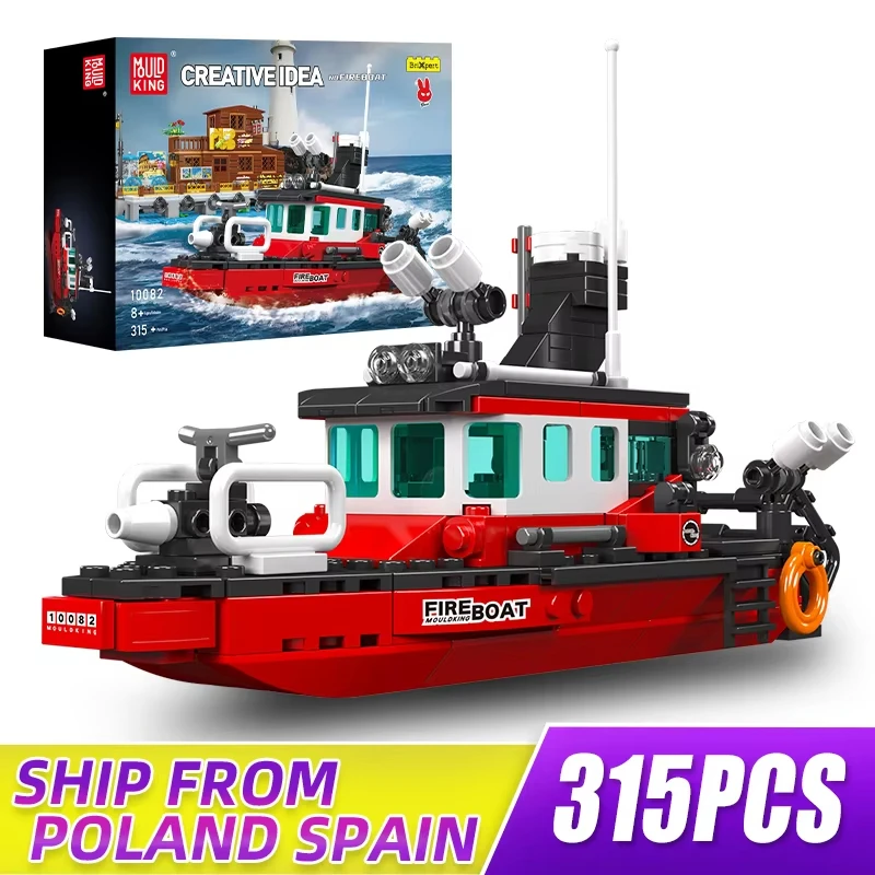 

MOULD KING 10082 Creative Toy DIY FireBoat Building Blocks Set Birthday Gift For Boys and Girls