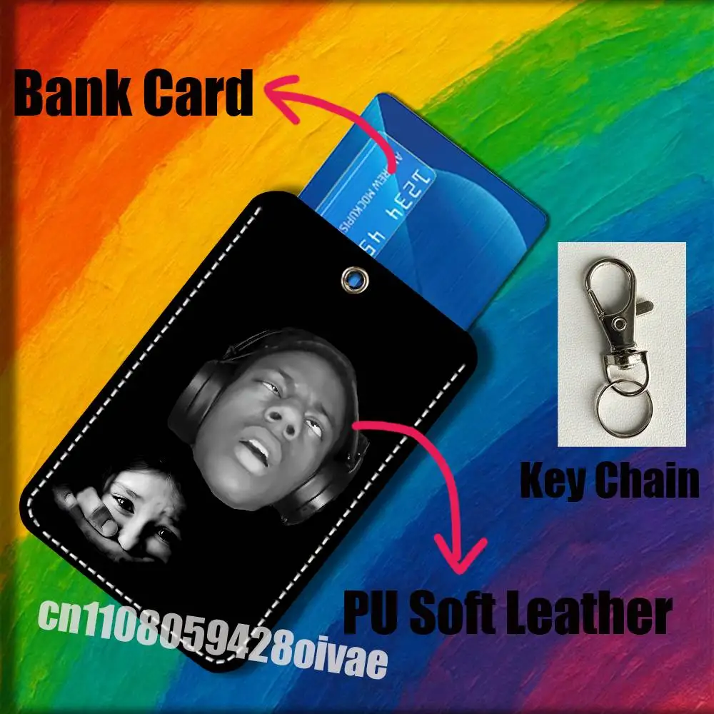 I-IShowSpeed Śmieszne Etui na Karty ID Kredytowe Bankowe Karty Wodne Pokrowiec Ozdobny Torba Brelok do Kluczy