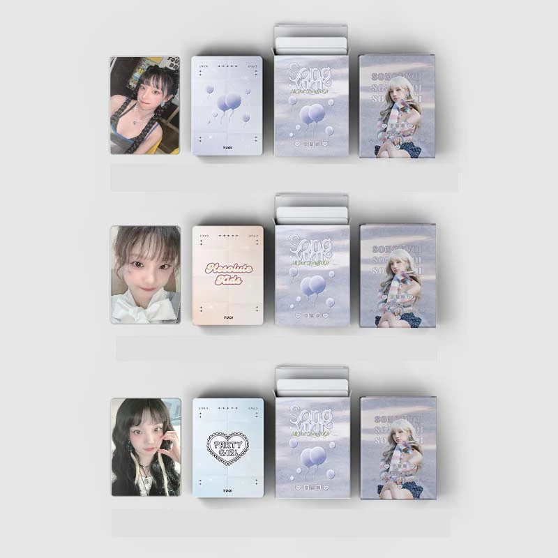 55Pcs/Set KPOP (G)I-DLE YuQi Laser Postcards Concert SongYuQi Double-sided Boxed Photocard Selfie Lomo Cards Fans Collect Gift