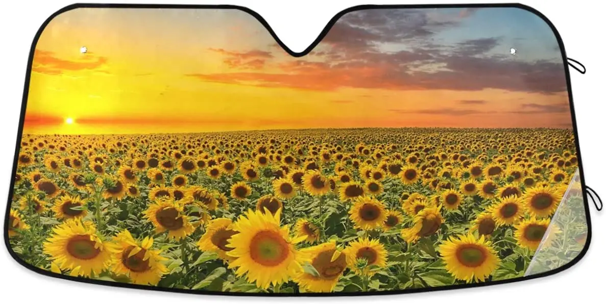 

Sunflower flower pattern foldable car windshield sunshade auto accessories gift printing UV protection sunshade