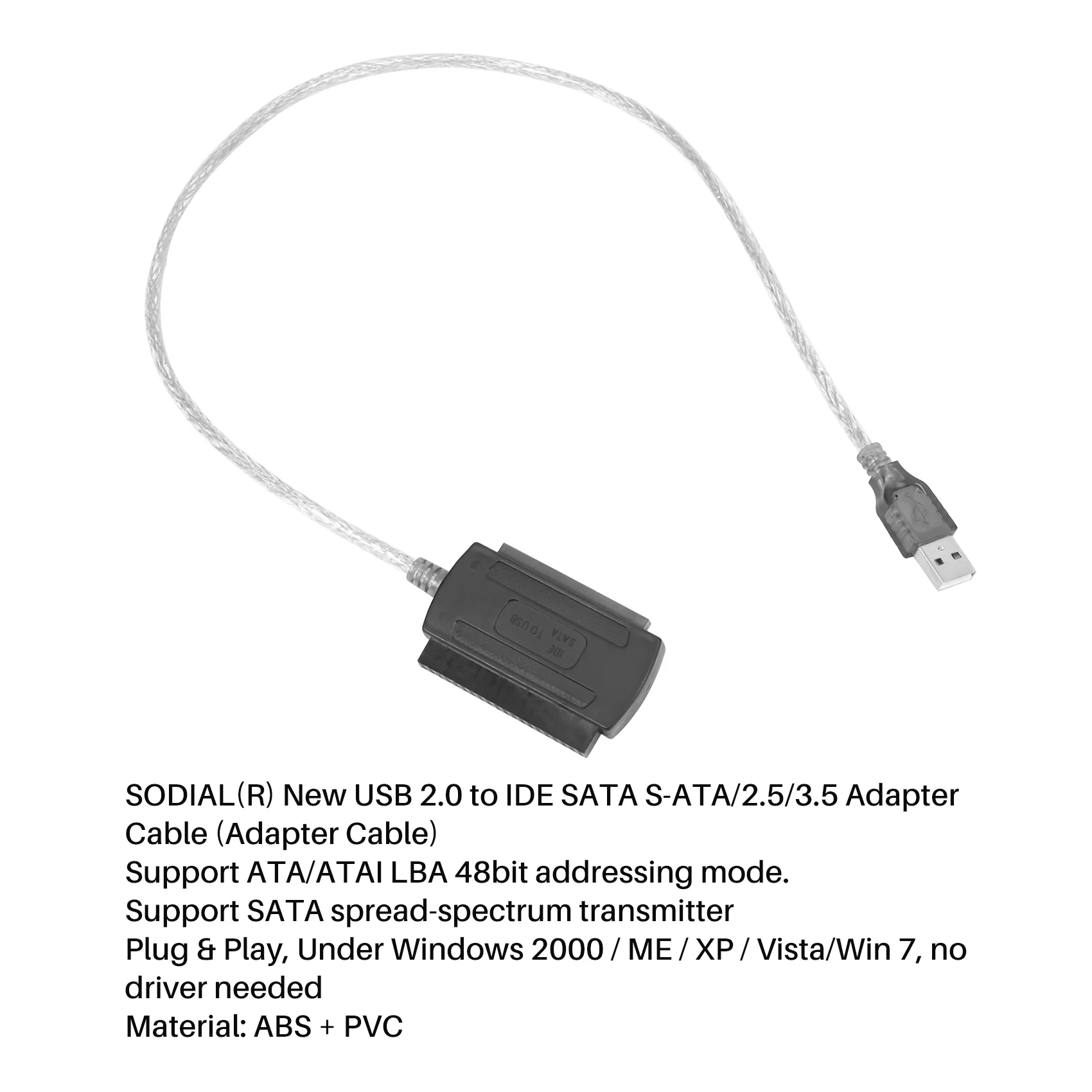 USB 2.0 para IDE SATA cabo adaptador, cabo adaptador, S-ATA, 2.5, 3.5, Novo