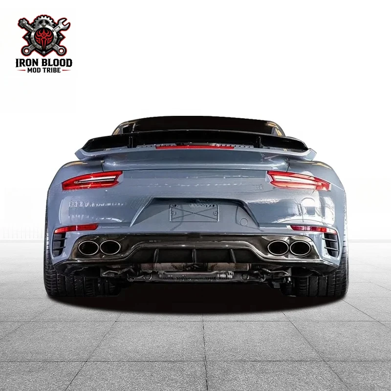 Suitable for 911 991.2 Turbo S Carbon Fiber AK Style Car Rear Diffuser Lip view 6