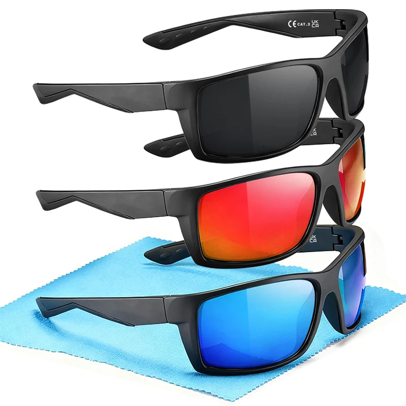 1 Stück/3 Stück polarisierte Outdoor-Sonnenbrille mit UV400-Schutz, Federscharnier und hochauflösender Filmlinse, Fahrrad- und Angelbrille.