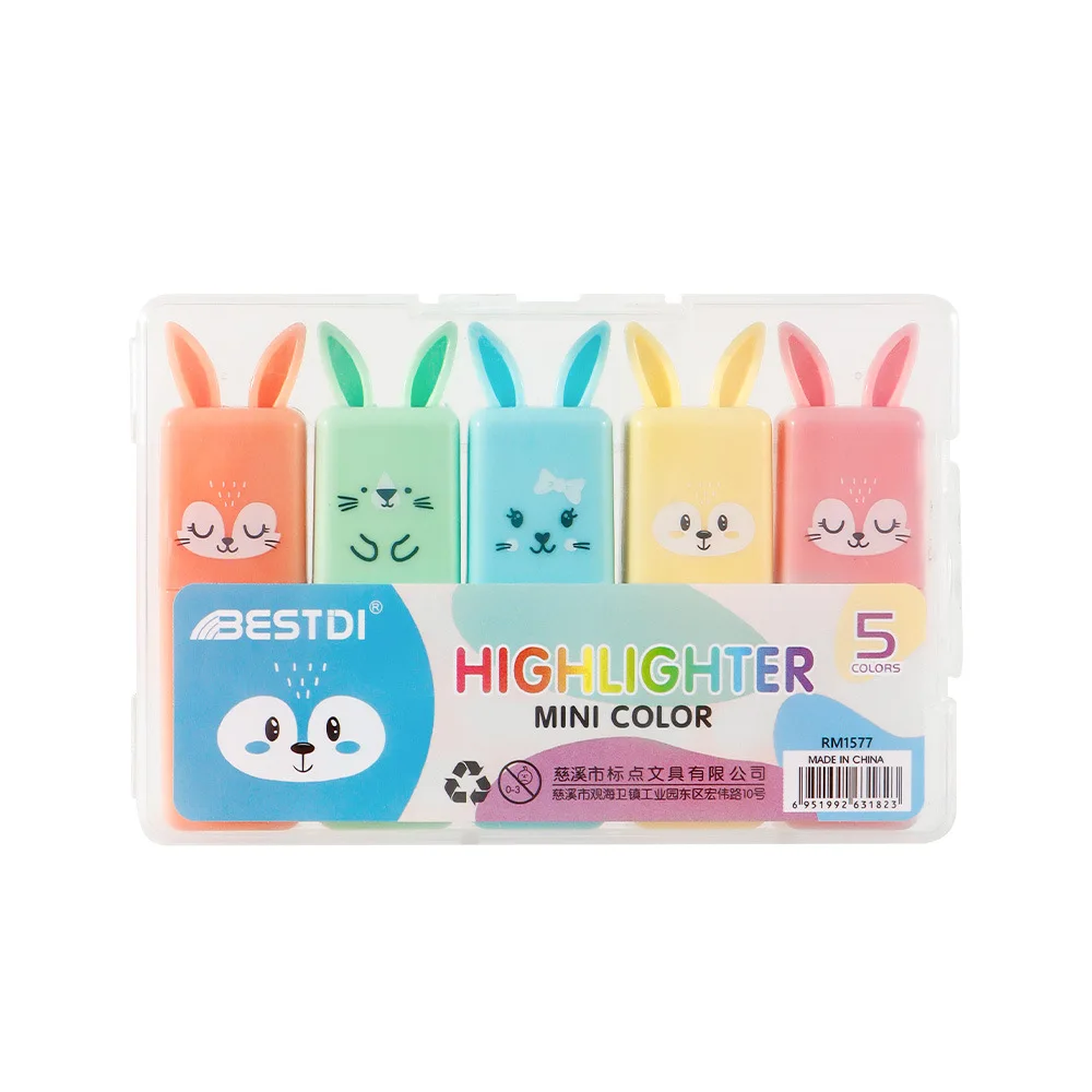 

4/5/6 Pcs Non-bleeding Quick-drying Highlighters - Macaron Colors - For Meeting Notes & Study Highlighting，School Supplies.