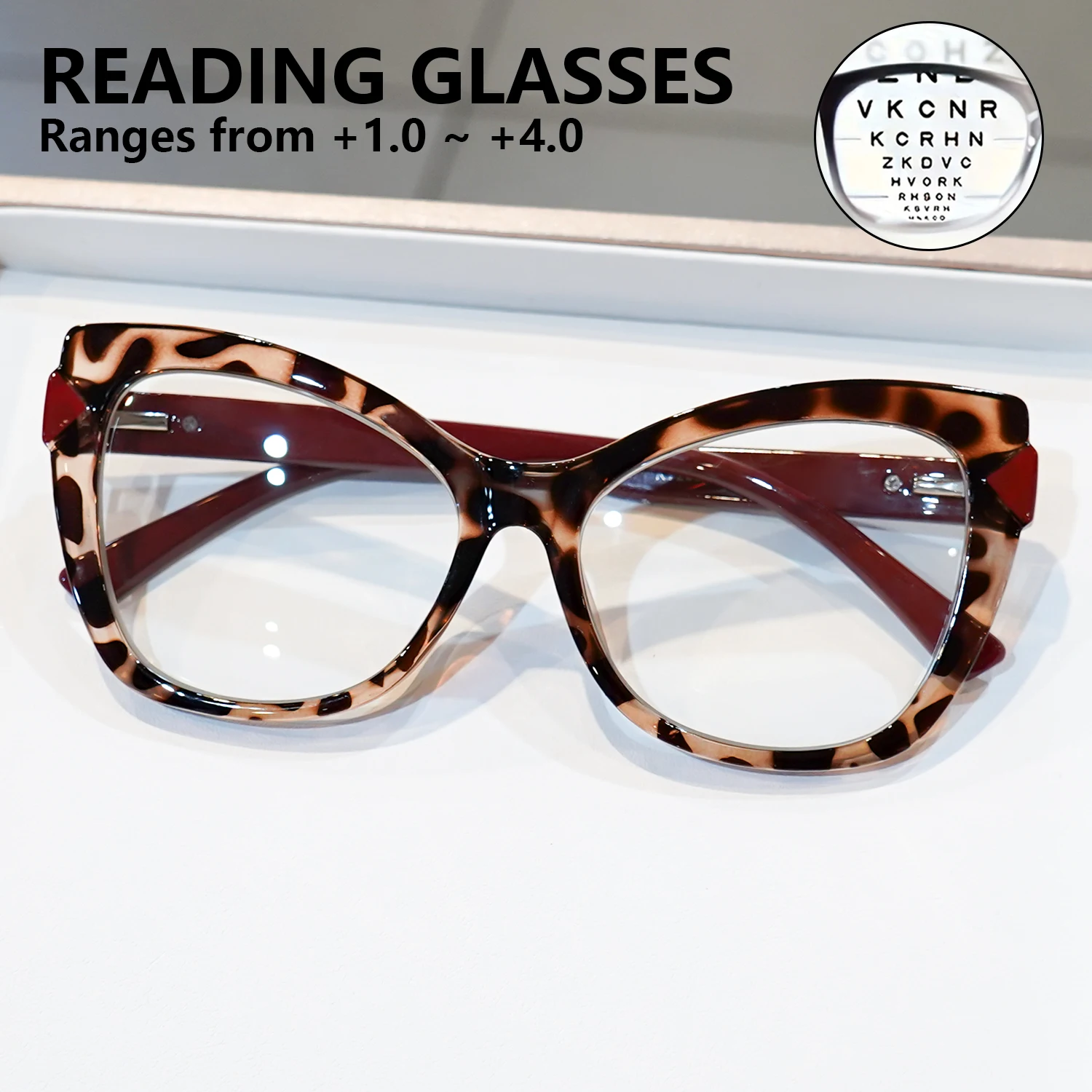 Vintage-Cat-Eye-Lesebrille für Damen und Herren – modische Brillen für den täglichen Gebrauch, langlebige Lesebrillen, +1,0 bis +4,0 – Detail 11