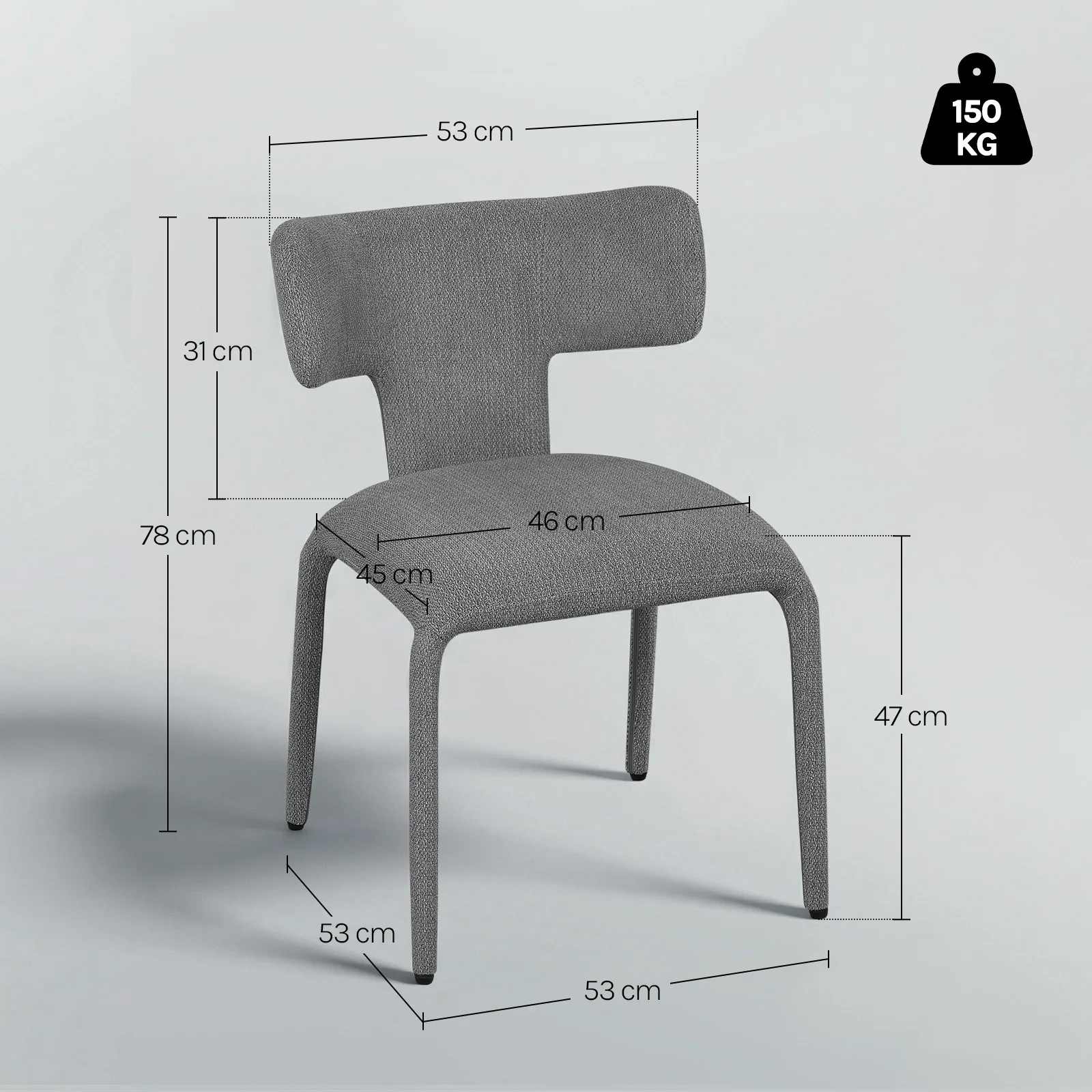 WOLTU 2 Stück/Set ergonomische Esszimmerstühle, Kunstleder/Leinen, Küchenstühle, Metallrahmen, Rückenlehne für Wohnzimmer, Schlafzimmer, Restaurant – Detail 16