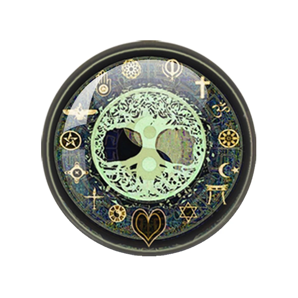 Yin Yang Tai Chi Sun and Moon Patterns 10mm/12mm/16mm/18mm/25mm Round Photo Glass Cabochon Demo Flat Back Making Findings