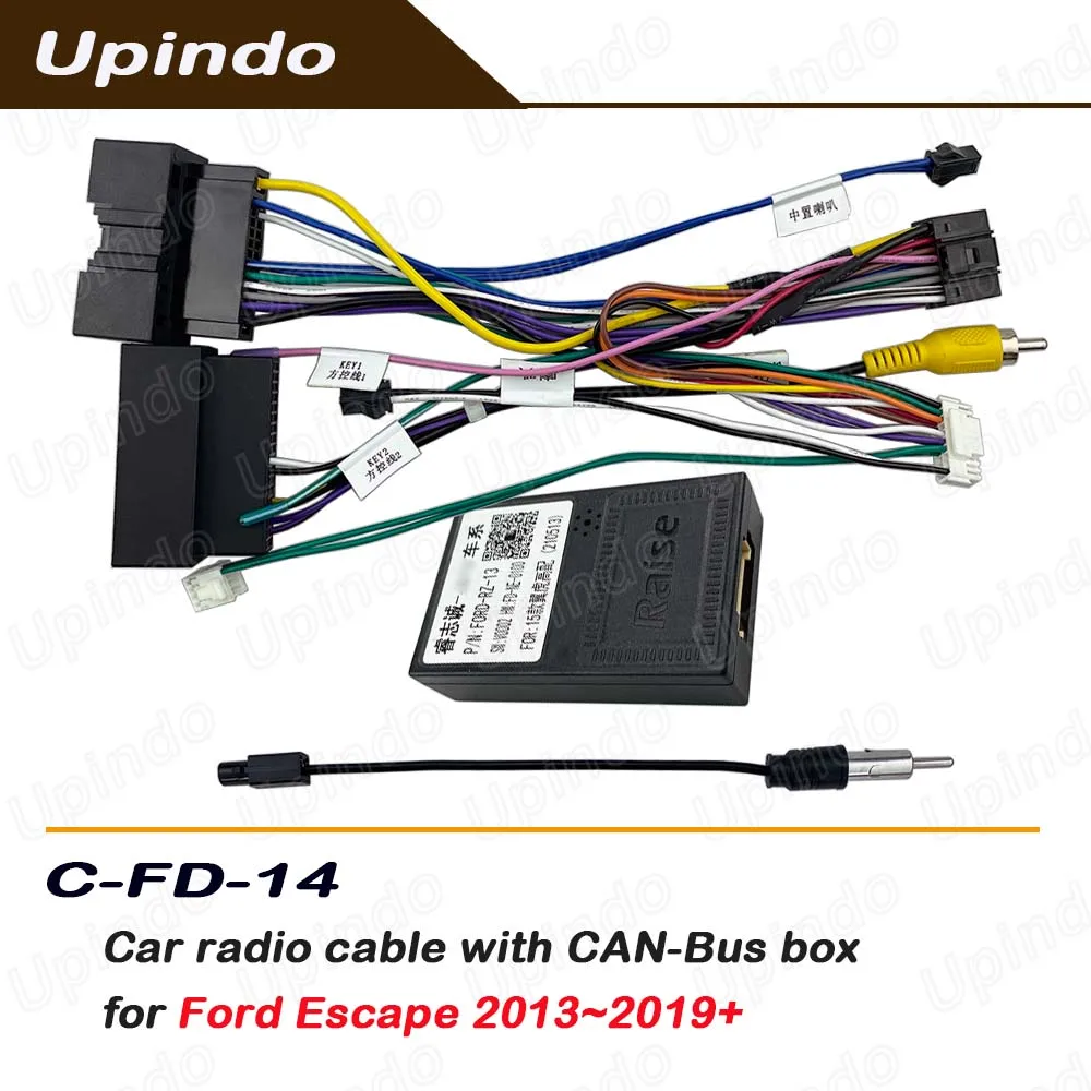 

Android Radio Wiring Harness with CAN Bus Adapter for Ford Escape 2013~2019 Car Audio Cable Plug & Play Stereo Install Kit