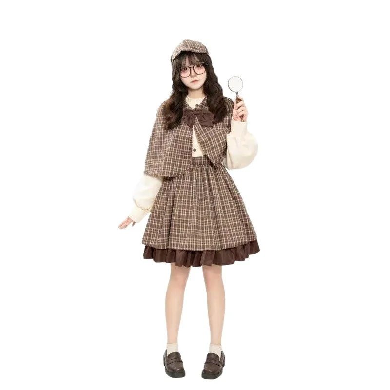 loween erlo Holmes Costume de personnage de film Cosplay tenue de détective vêtements de performance Production chinoise Fas pour dames...