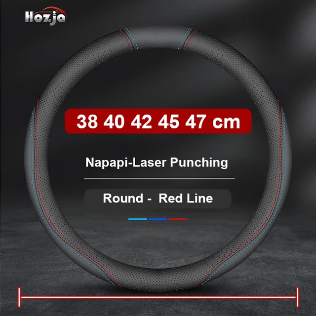 Universal Leather Car Steering Wheel Cover Anti-Slip Braiding Cover For 38cm 40cm 42cm 45cm 47cm Steering Wheel Protector 2024