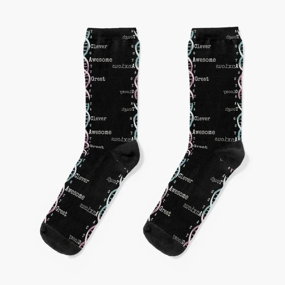 

DNA - Awesome Genome Funny Science Genetics Birthday Gift Socks hiking cotton funny gift Ladies Socks Men's