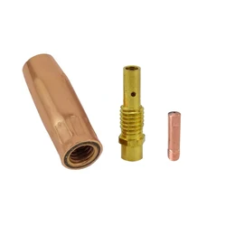 3PCS 15AK Welding Torch Consumables Nozzle With Screw Thread Tip Holder Contact Tips  0.8/1.0/1.2mm Accessories