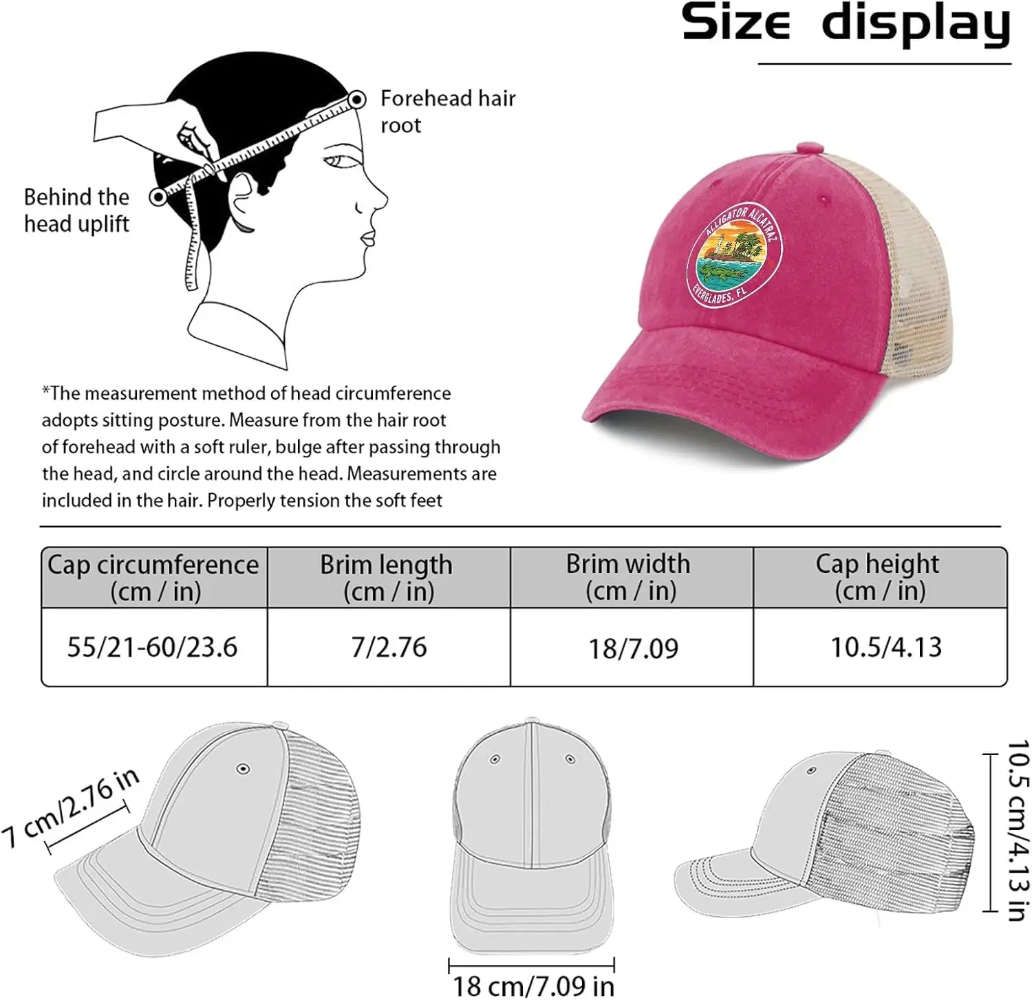 Funny Florida Everglades Men Women Alligator Alcatraz Hat Men Retro Trucker Hat Men Cap Fashionable for