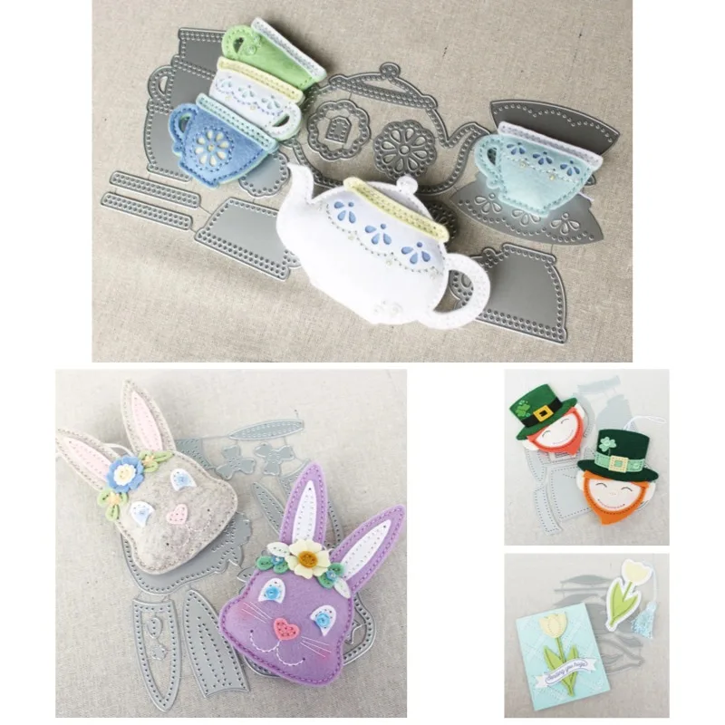 

Новые вырубные формы 2026 года для металла в винтажном стиле: набор для чайника и чашки, для скрапбукинга, изготовления бумаги, рукоделия, большие вырубные ножи для ручной вырезки