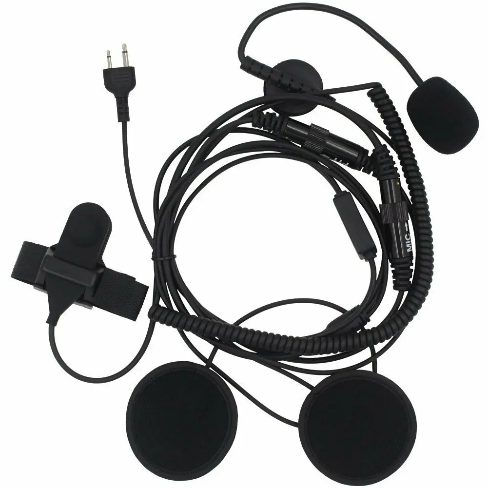 Auriculares para casco de motocicleta, auriculares de cara completa o media con llave PTT para dedo para ICOM IC-F21 IC-F26 IC-IV8 IC-F3S, auriculares con micrófono de Radio