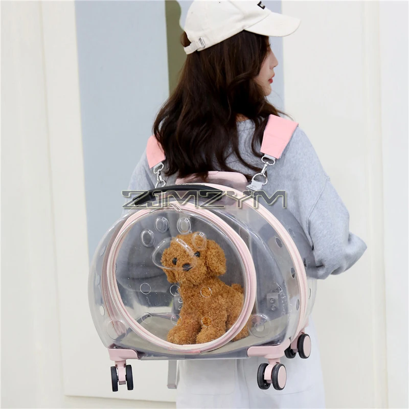 Pet Carrier Backpack Trolley Case, Bubble Backpack Carrier, Cats and Puppies for Travel, Hiking, Walking & Outdoor