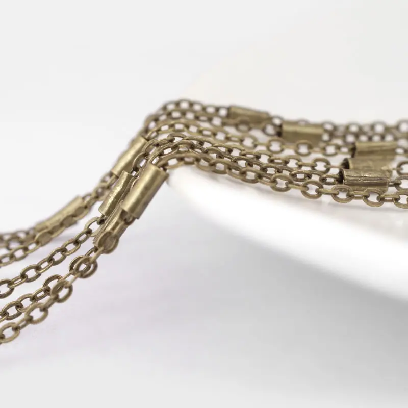 5 Meters 2MM Antique Bronze Copper Flat O Shape with Cylinder Tube Link Chains Necklace Chains Diy Jewelry Accessories