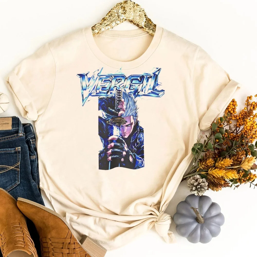 Devil May Cry shirt women cute funny harajuku shirt meme aesthetic Retro grunge Psychedelic