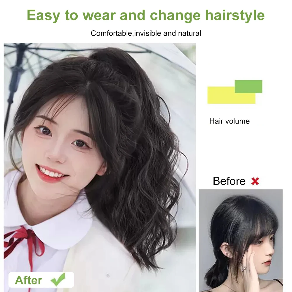 ALXNAN HAIR Synthetic Claw Clip Ponytail Extensions Wavy Hair Natural Curly Hair Tail Ponny Tail For Women