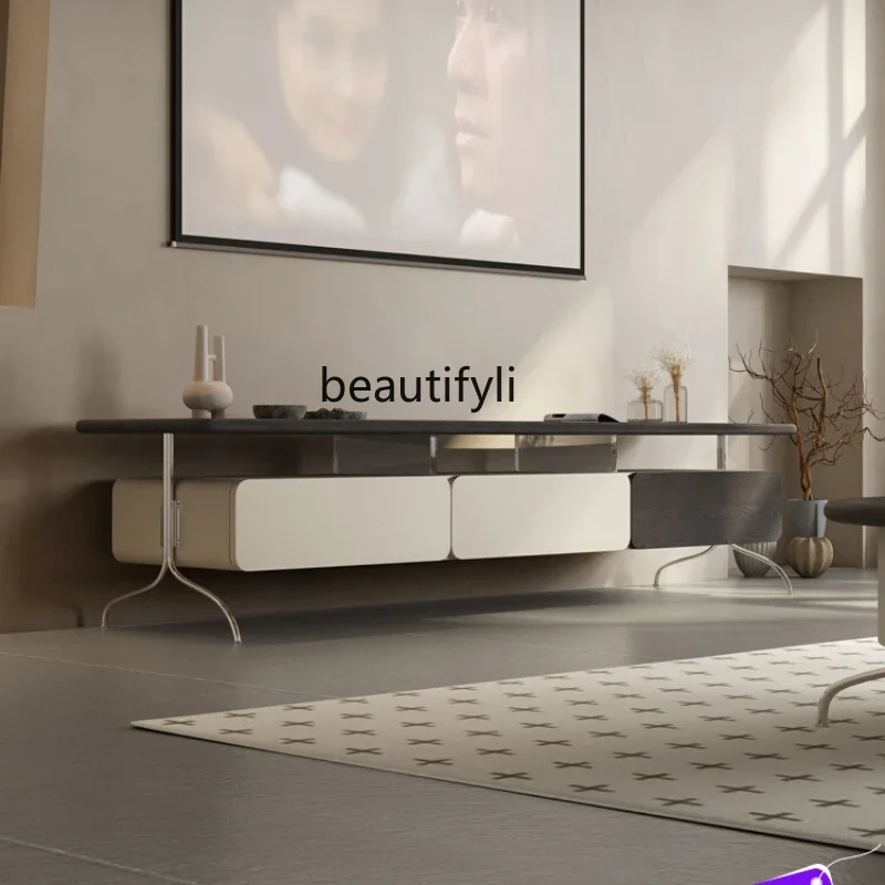 

x1Modern Light Luxury Coffee Table TV Cabinet Combination Living Room Home Storage TV Stand Solid Wood