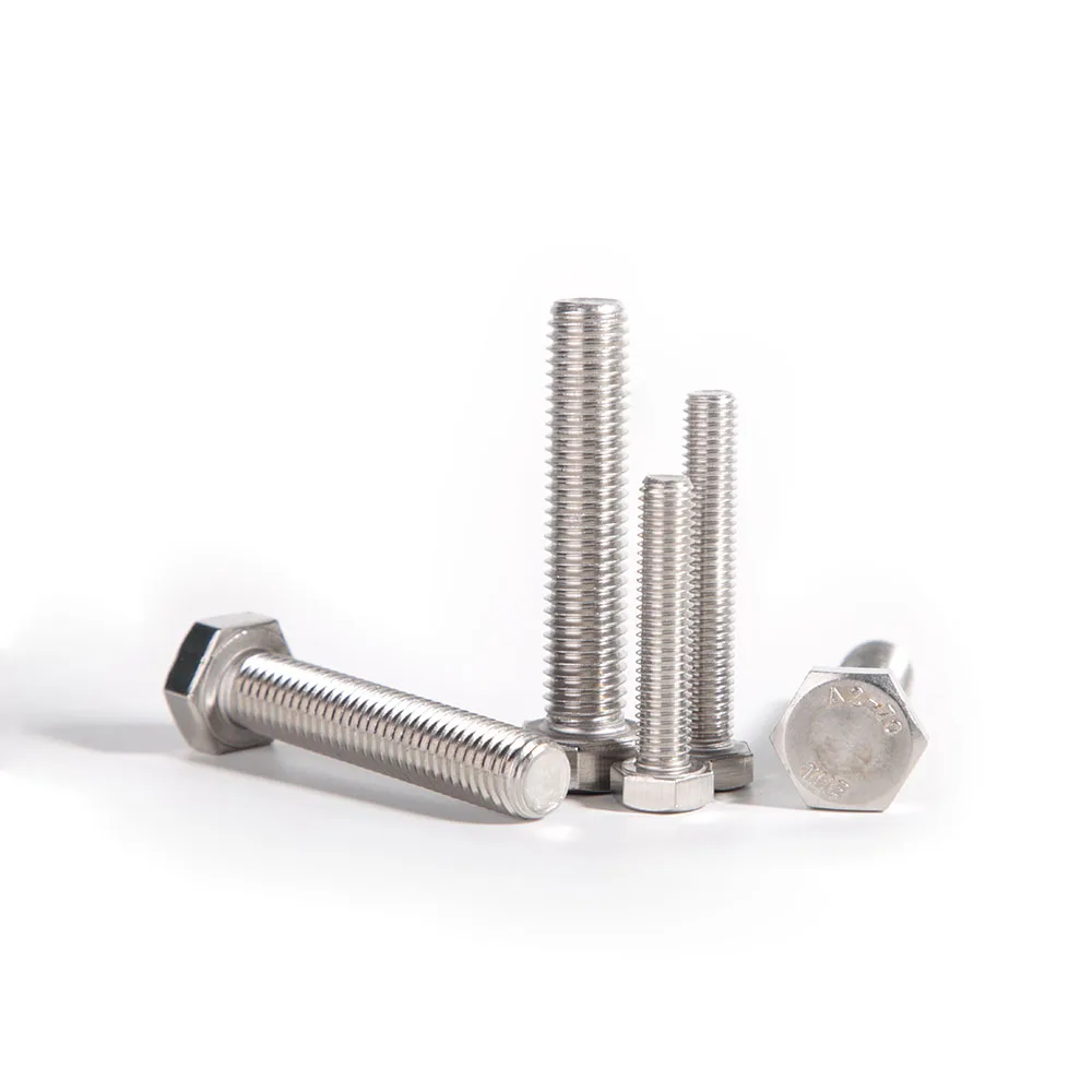 316 Stainless Steel Hex Screw Din933 Outer Full Thread External Hexagon Head Cap Screw Bolt A4-70 M5 M6 M8 M10 M12 M14 M16