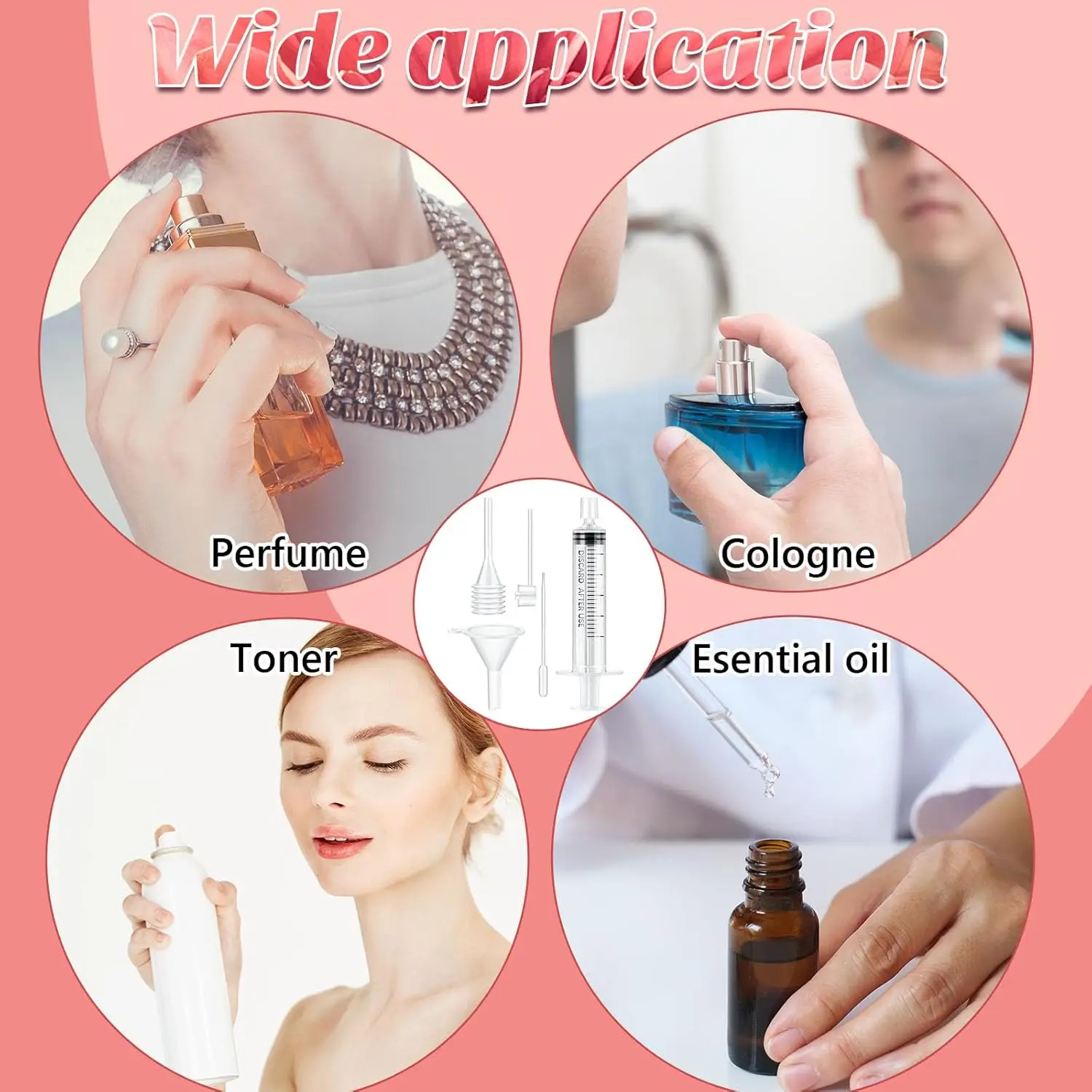 25/50 قطعة مجموعات نقل أدوات مضخة إعادة تعبئة العطور بما في ذلك القمع ومضخة التوزيع والمقنة والقطارة والقطارة والضغط