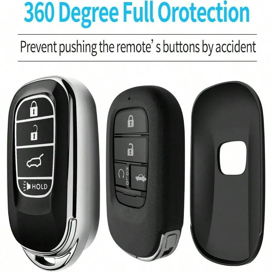 

Key Fob Cover TPU Case For Car Remote Protector 5 Buttons Full 360 Degree Protection