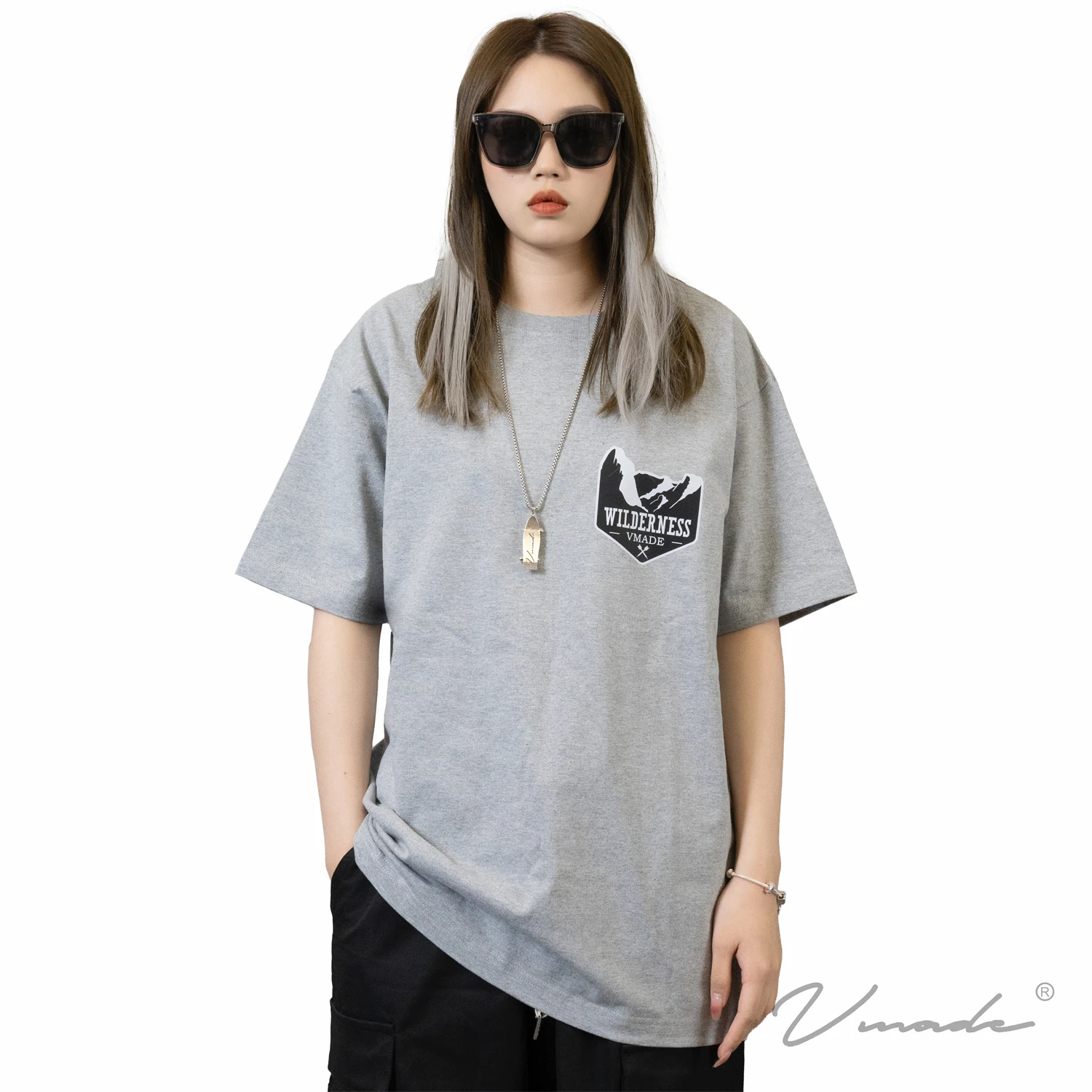 VMADE T33 Heavy Cotton Barrel T-shirt Men's Clothing Larger Prints New Streetwear Casual Hip Pop