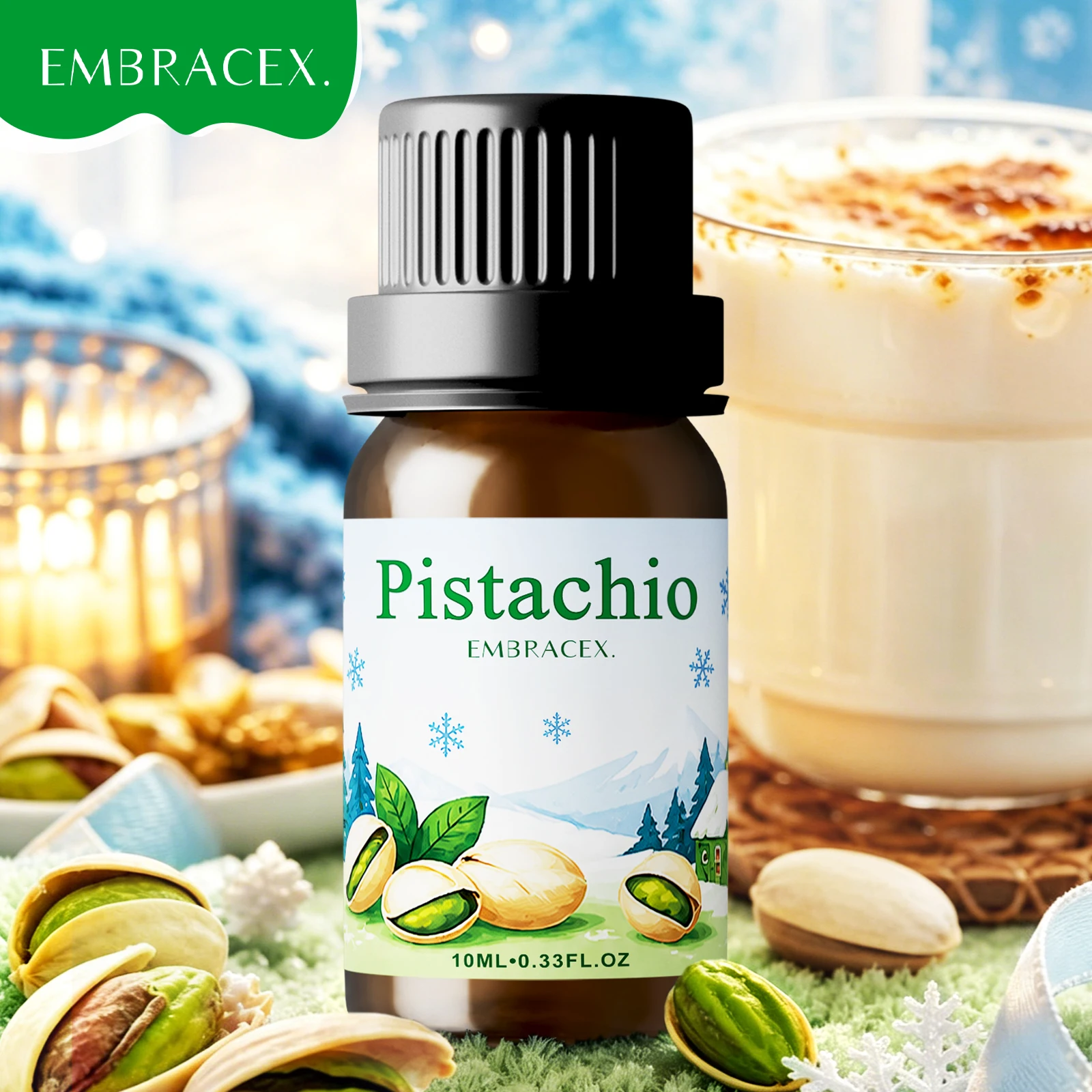 10ml Pistachio Fragrance Oil Sweet And Warm Scent Odor Eliminating Fragrance Winter Aroma Scent Candle Making Diffuser Oil Gift