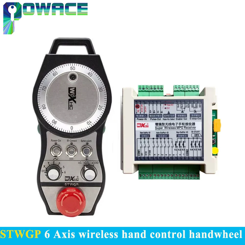 6 Axis Wireless Electronic MPG Handwheel Hand Pulse Generator CNC Controller Machining Center