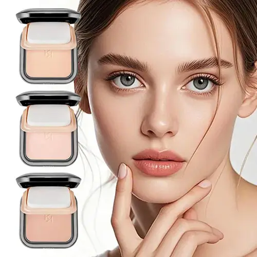 Imagen 2 del producto Polvo prensado de doble uso húmedo y seco de Italia, polvo mate Natural duradero, resistente al agua, para ajustar el maquillaje de tocar