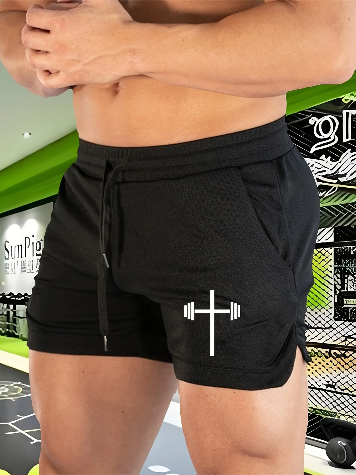 

Summer Printed Running Shorts, Fast Drying Breathable Marathon Shorts, 3-minute Fitness Beach Shorts, Tight Mesh Fabric, Sporty