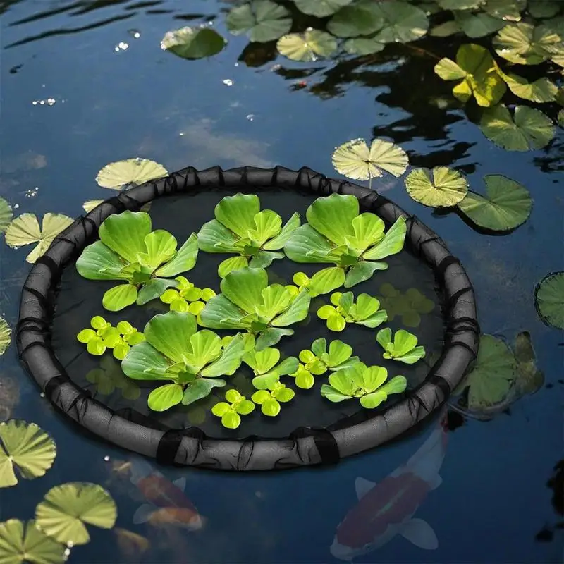 Floating Fish Barrier Round Floating Plant Island Large Fish Barrier Mesh For Pond Aquarium Floating Plant Protector Corral