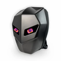 Motorcycle backpack with LED eyes men carbon fibre hard shell waterproof knight helmet bag riding motorcycle backpack luminous