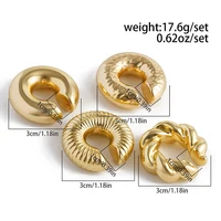 Lot de 4 clips d'oreille en acrylique en forme de C pour femme, couleur or et argent, sans perçage, boucles d'oreilles rondes, bijoux punk pour femme 6