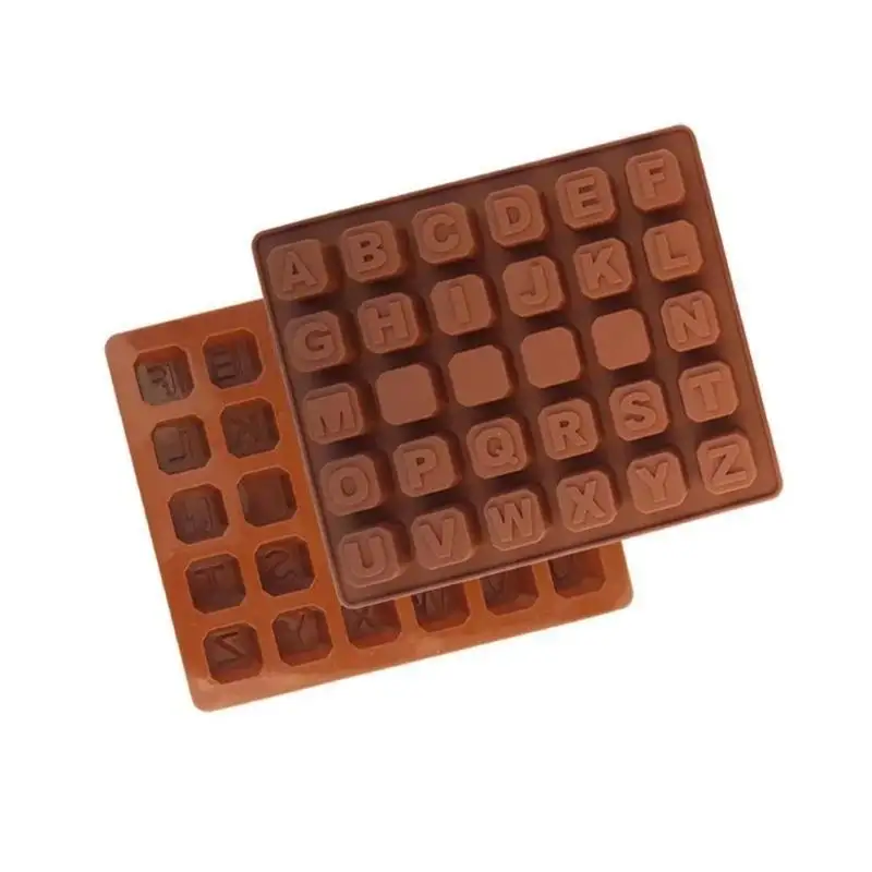 New 2026 Silicone 30grid Letter Character Shape Print Ice Cube Chocolate Soap Cake Mold Christmas Silicone Mold Fondant Mold